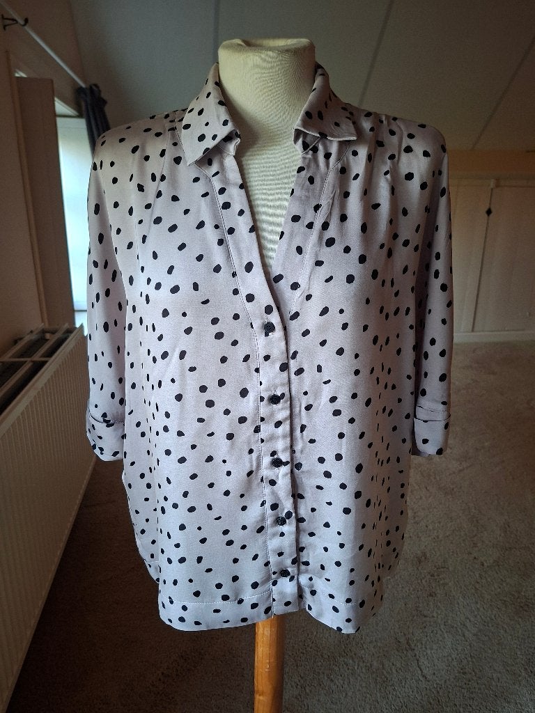 Studio anneloes blouse S beige zwart zgan, Studio Anneloes, Zwart, Ophalen of Verzenden, Zo goed als nieuw