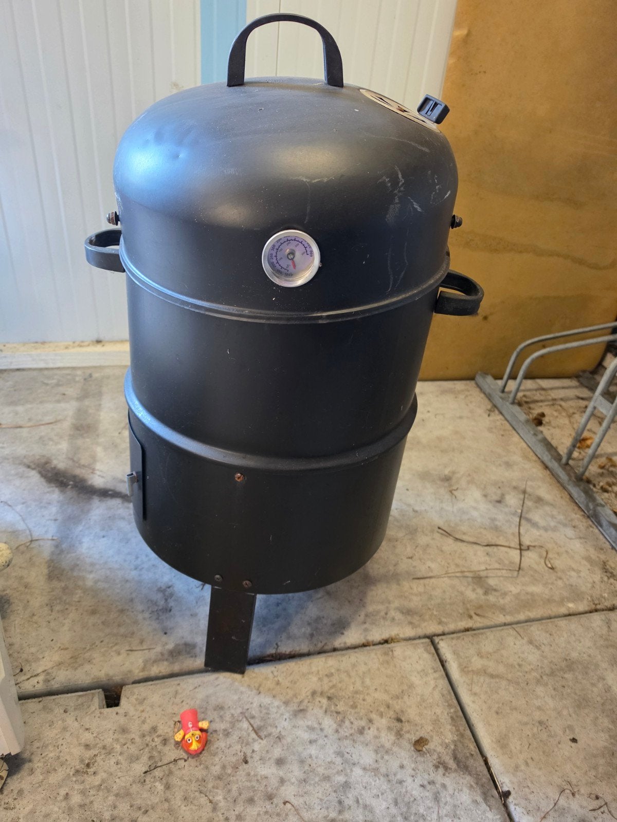 Zwarte BBQ Smoker met Thermometer, Tuin en Terras, Ophalen, Gebruikt, Onbekend