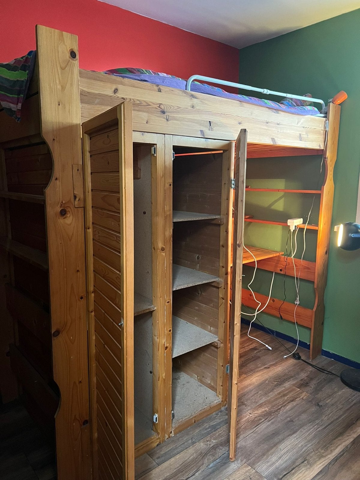 Hoogslaper 190 x 80 matrasmaat met veel opbergruimte/bureau, Ophalen of Verzenden, Gebruikt, Hoogslaper
