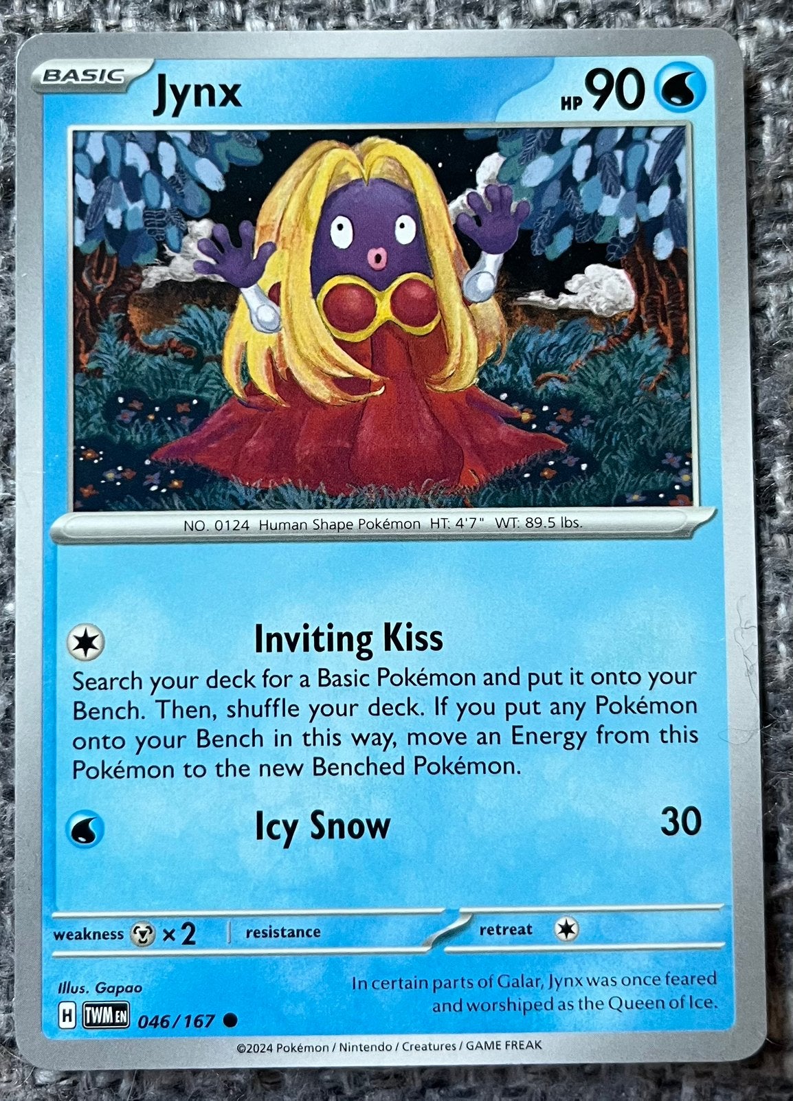 Pokémonkaart van Jynx (124) • Twilight Masquerade (046/167), Verzenden, Nieuw, Losse kaart