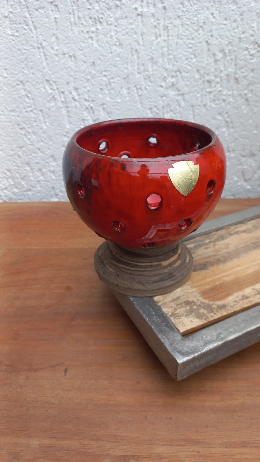 Vintage kaarsenhouder. Deens. Ernst Keramik, Antiek en Kunst, Antiek | Keramiek en Aardewerk, Ophalen of Verzenden
