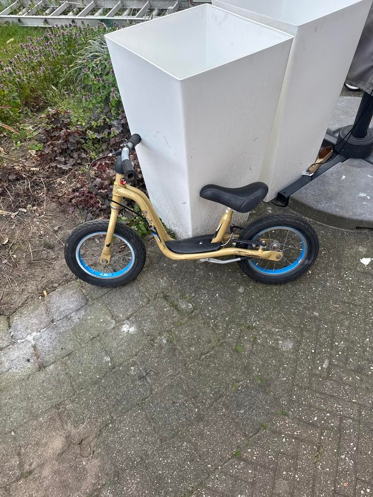 Puky loopfiets goud met blauwe velgen, Ophalen of Verzenden, Gebruikt