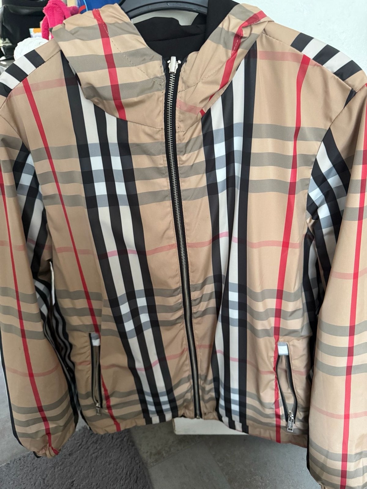 Omkeerbaar Burberry jack met capuchon - Maat XL, Ophalen of Verzenden, Zo goed als nieuw, Maat 56/58 (XL), Meerkleurig