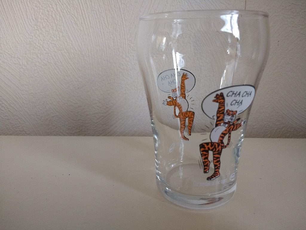 Z.g.a.n. bierglas Esso the rhythm of the tiger cha cha, Verzamelen, Ophalen of Verzenden, Zo goed als nieuw, Bierglas
