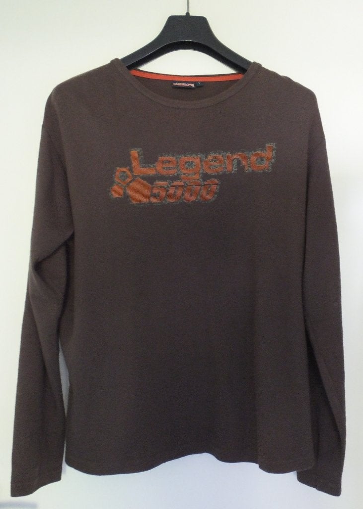 Donker bruin T-shirt met lange mouwen, maat L., Ophalen of Verzenden, Zo goed als nieuw, Maat 52/54 (L), Bruin