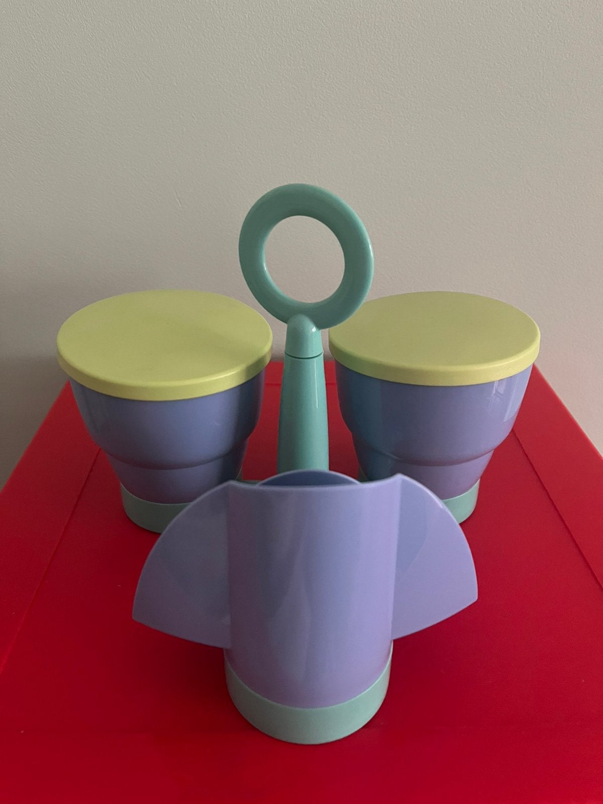 TUPPERWARE BORRELSET./.ONTBIJTSET . —! 1980., Ophalen of Verzenden, Zo goed als nieuw, Blauw, Overige typen