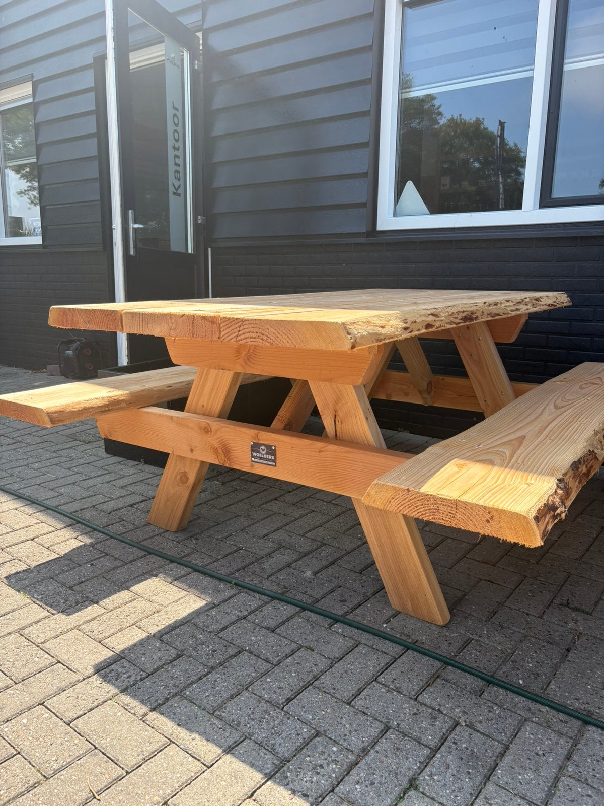 Robuuste Douglas Picknickbank 2 meter, Ophalen, Zo goed als nieuw, Rechthoekig, Hout
