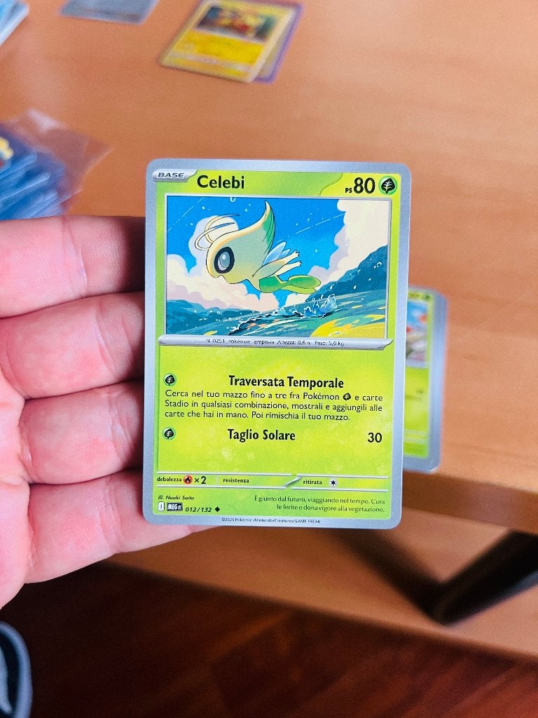 Celebi 012/132 Mega Evolution Pokemon, Verzenden, Zo goed als nieuw, Losse kaart, Foil