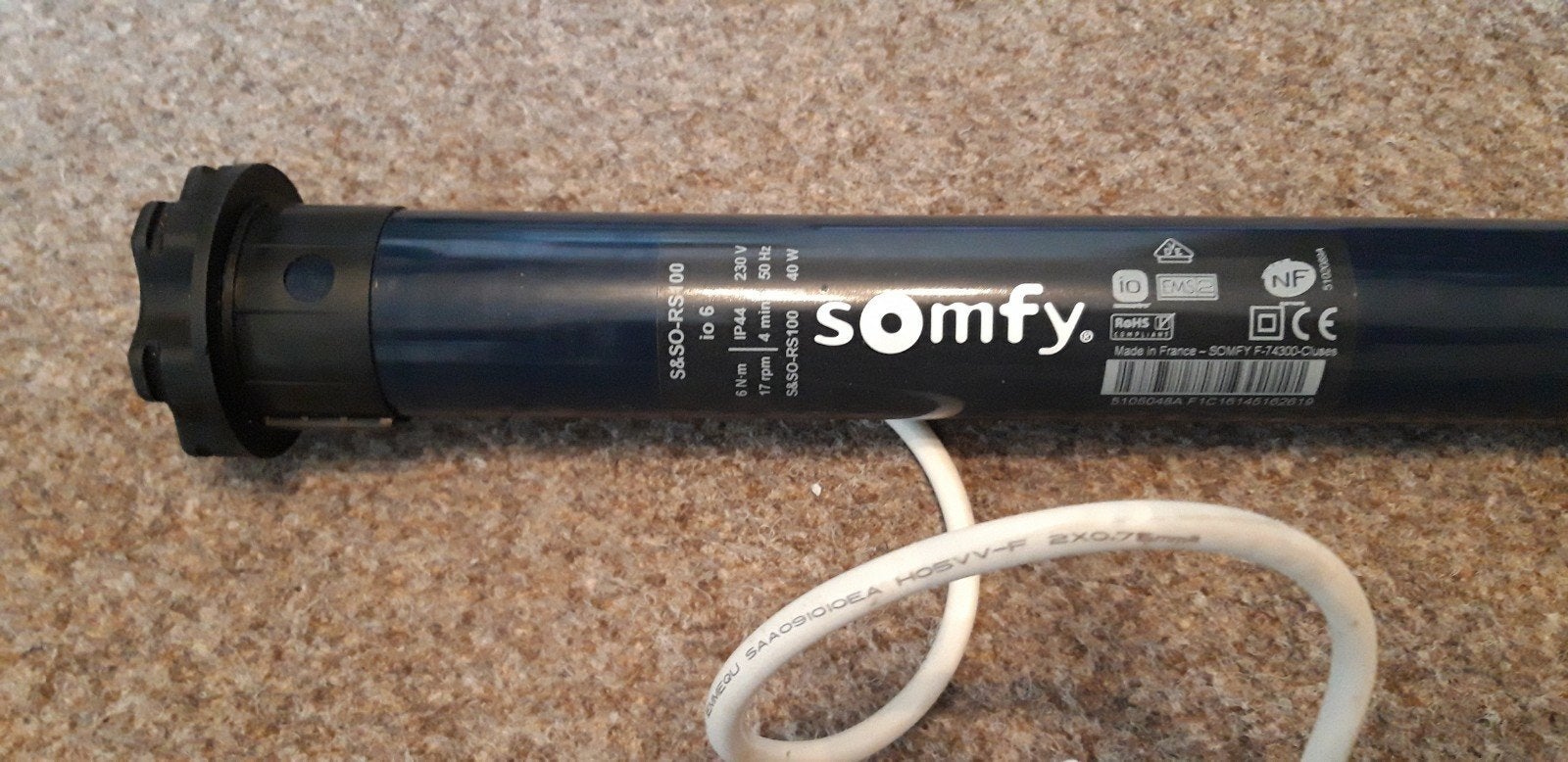 Somfy RS100 io 6NM nieuwste type stille Somfy, Ophalen of Verzenden, Zo goed als nieuw, Rolluik, Elektrisch