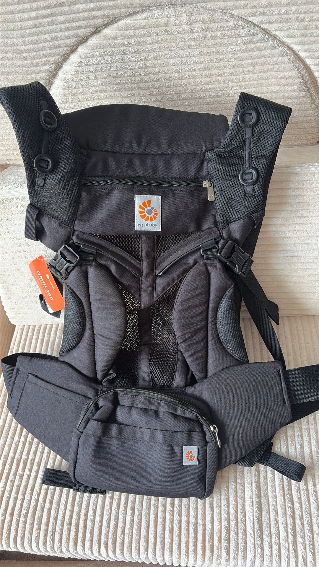 Draagzak met kaartje van ergobaby omni 360 zwart, Kinderen en Baby's, Babydragers en Draagdoeken, Ophalen of Verzenden, Nieuw