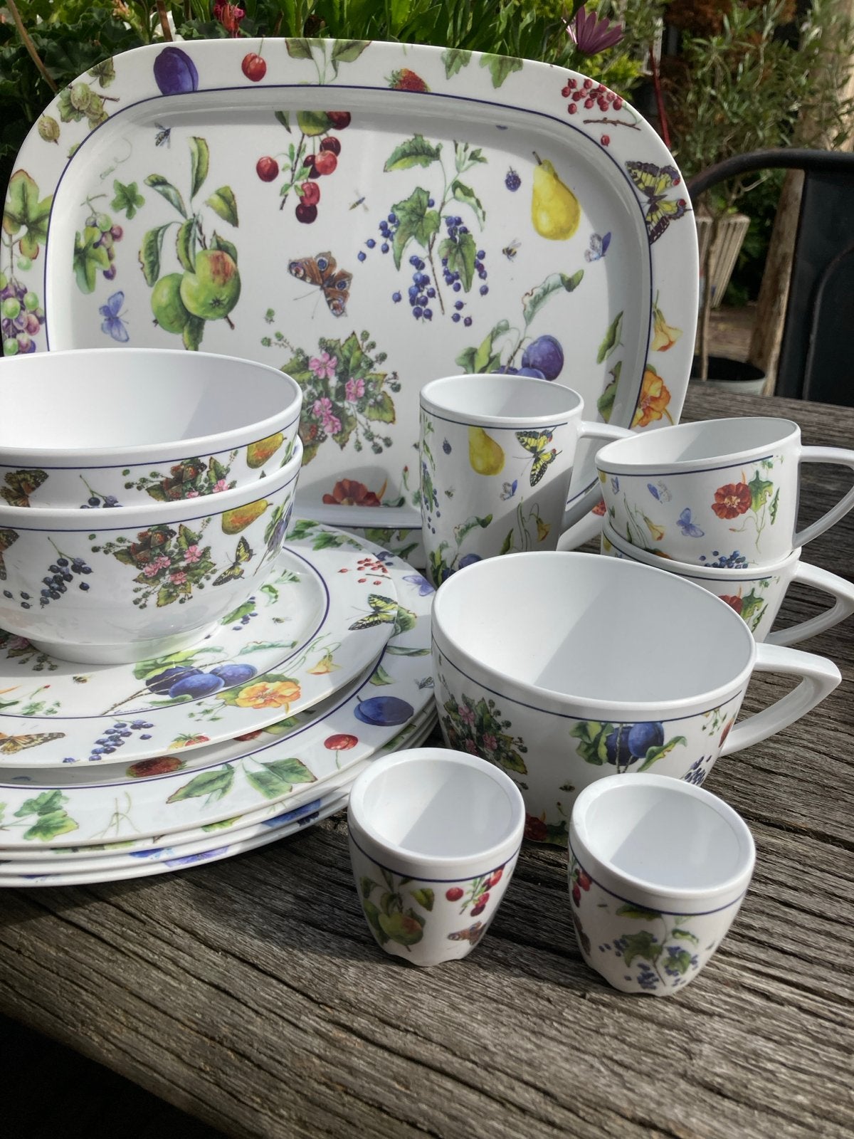 Mepal servies Janneke met fruit- en vlindermotief, Ophalen of Verzenden, Gebruikt