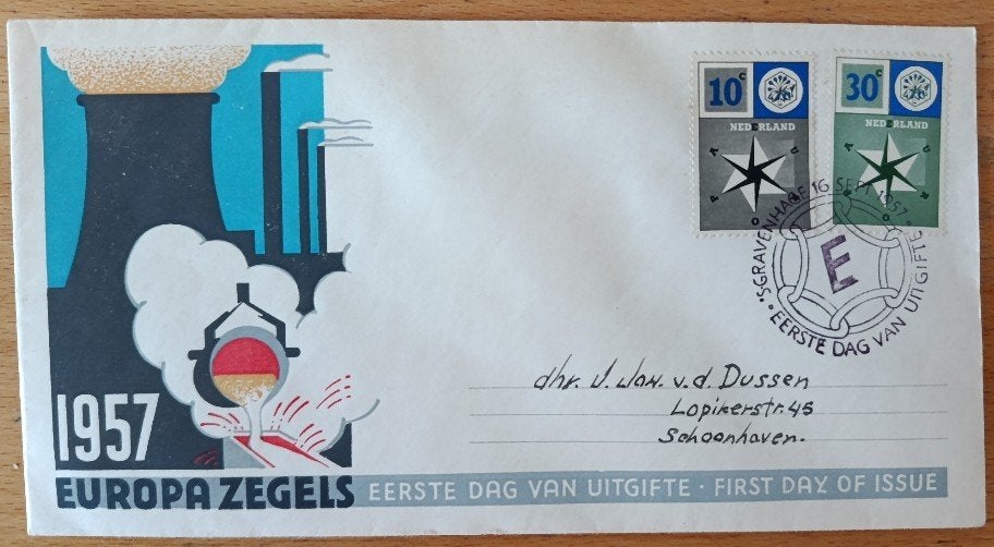 Europa Zegels 1957 FDC - E32, Postzegels en Munten, Verzenden, Na 1940, Gestempeld