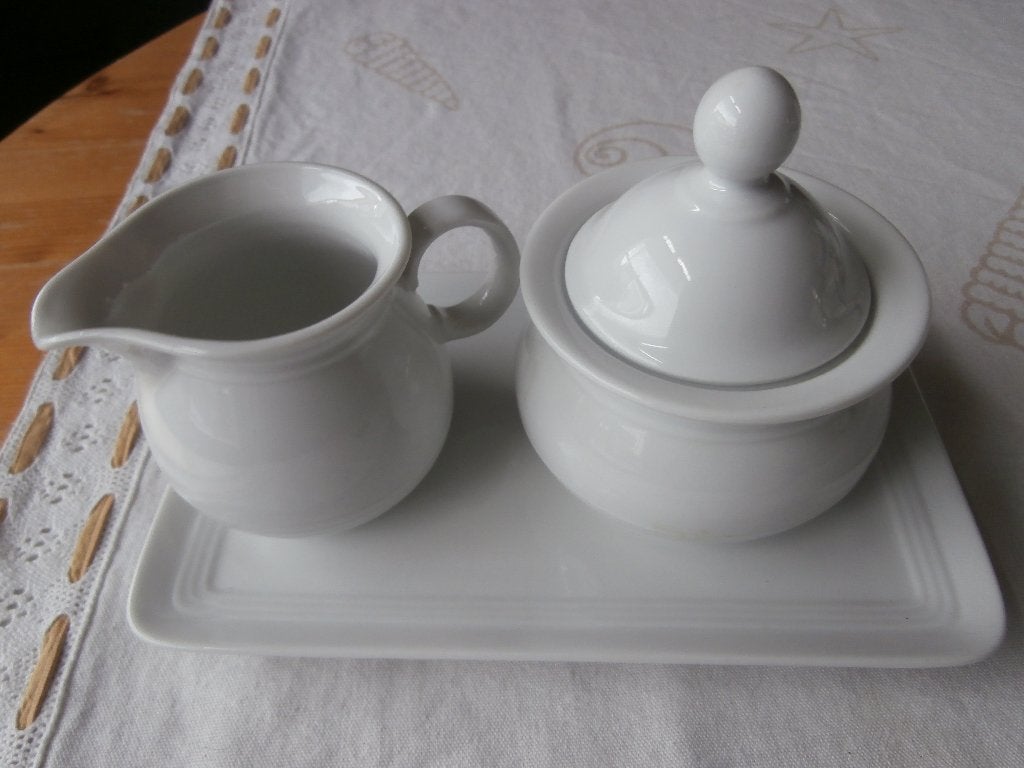 Servies koffiestel melkkan suikerpot Feltmann Weiden Bavaria, Wit, Ophalen of Verzenden, Zo goed als nieuw, Minder dan 100 cm