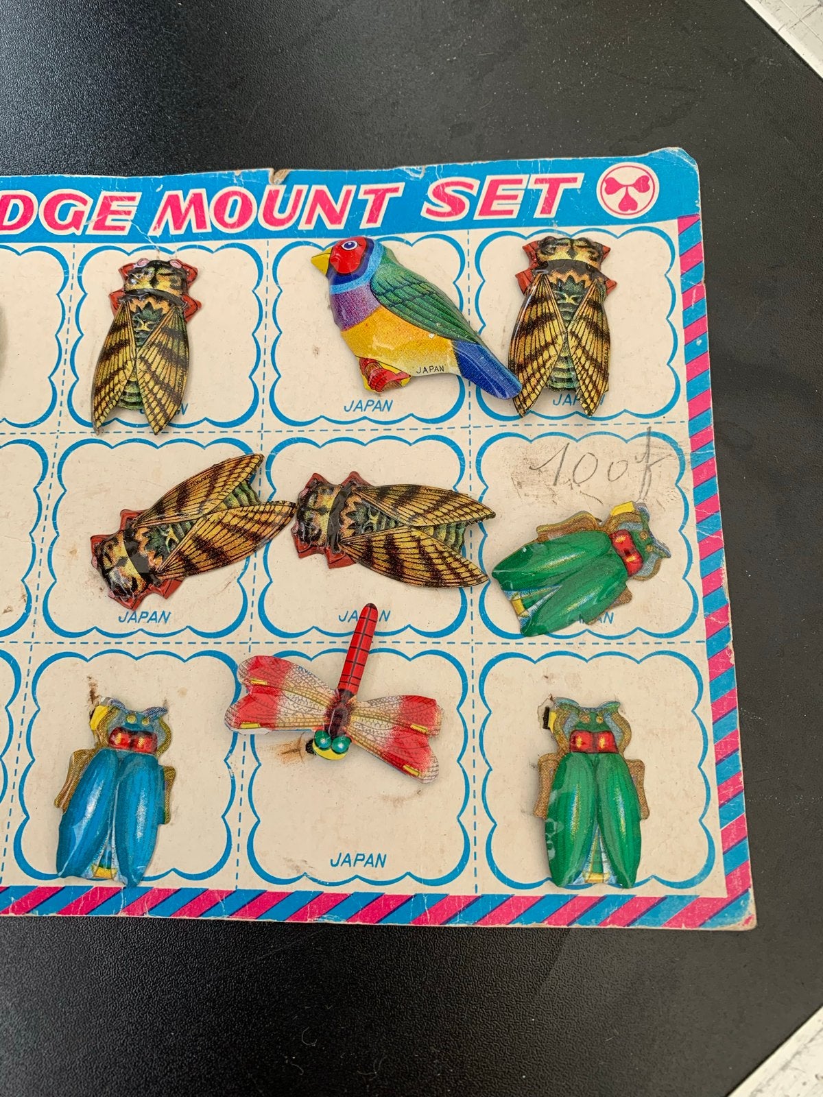 Vintage Blikken Speldjes Set - Insecten en Vogels uit Japan, Verzamelen, Speldjes, Pins en Buttons, Gebruikt, T, Ophalen of Verzenden