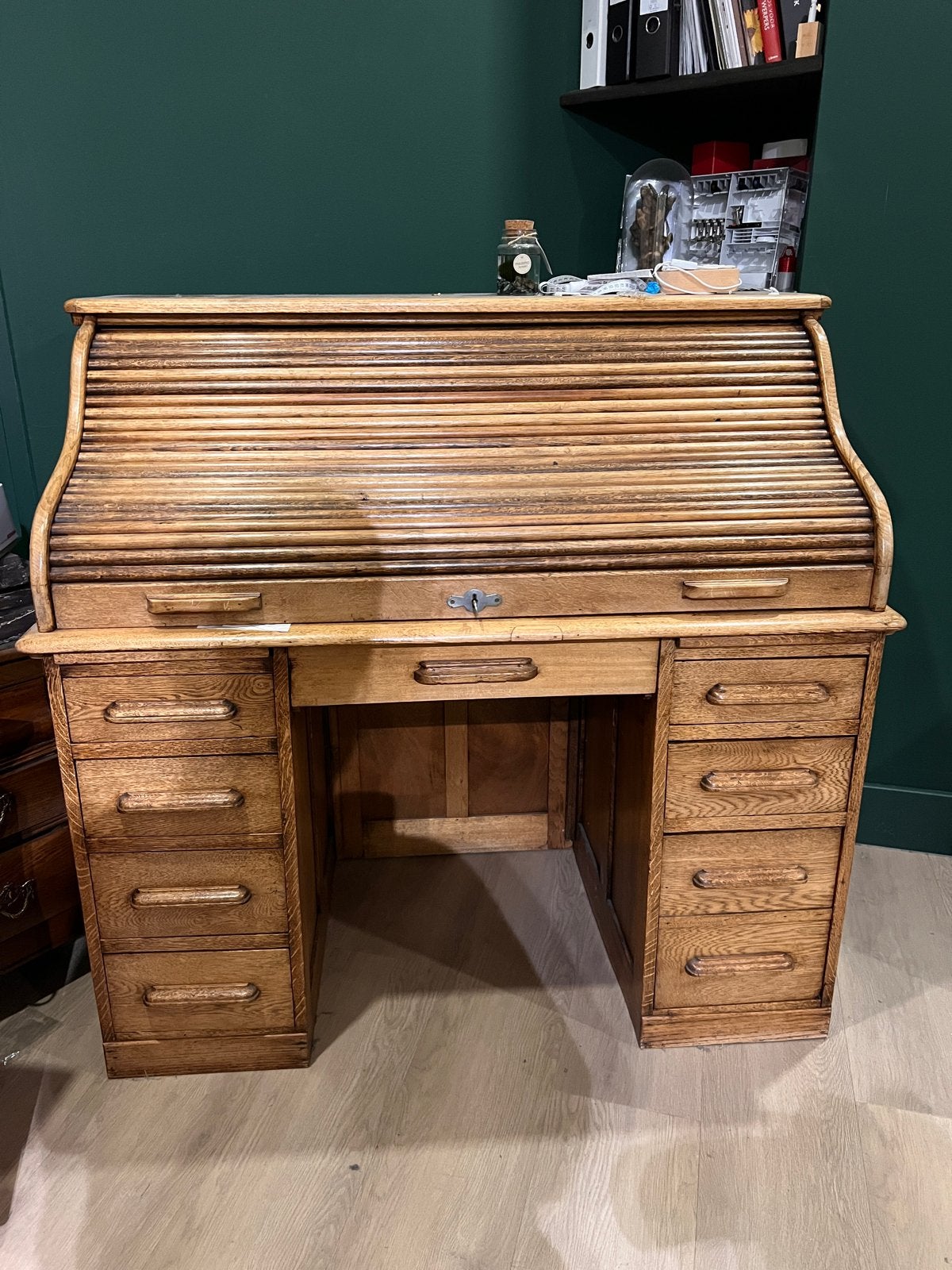 Antiek rolluikbureau van eikenhout, Antiek en Kunst, Ophalen