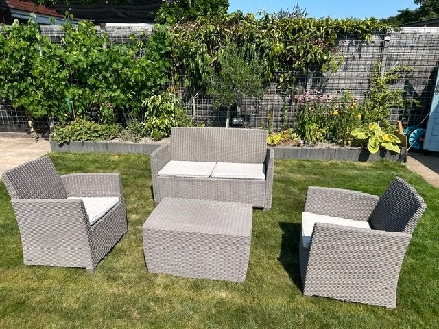 Tuinset te koop, Tuin en Terras, Tuinsets en Loungesets, Ophalen, 4 zitplaatsen, Kunststof, Loungeset