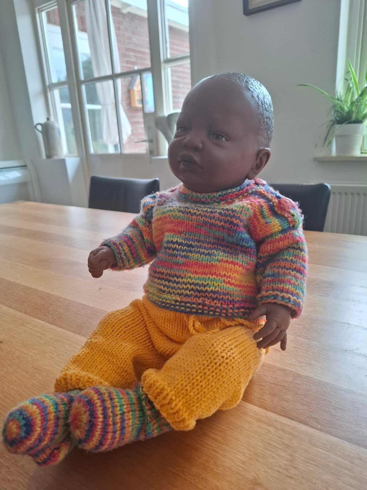 Realistische babypop met gebreide kleding 48 cm, Ophalen