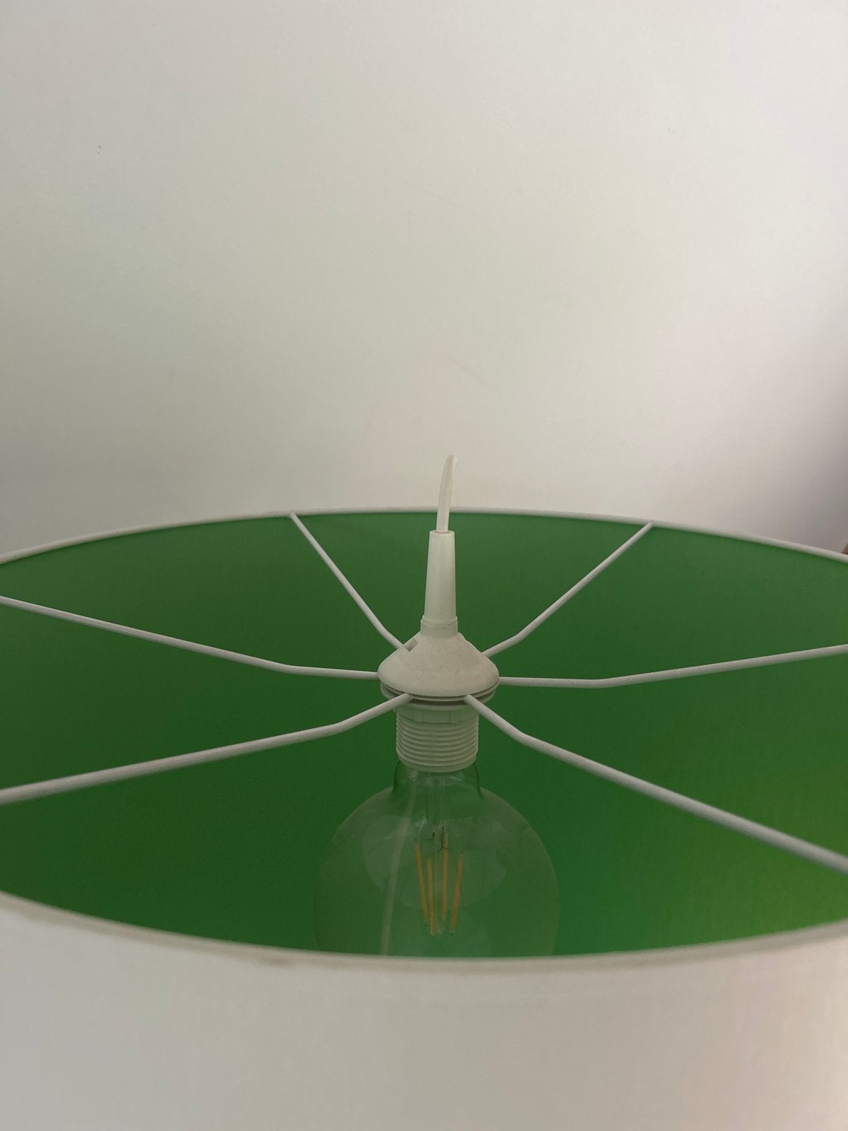 Groene hanglampen - 4 stuks beschikbaar, ook per stuk, Huis en Inrichting, Ophalen, Gebruikt, Stof, Minder dan 50 cm