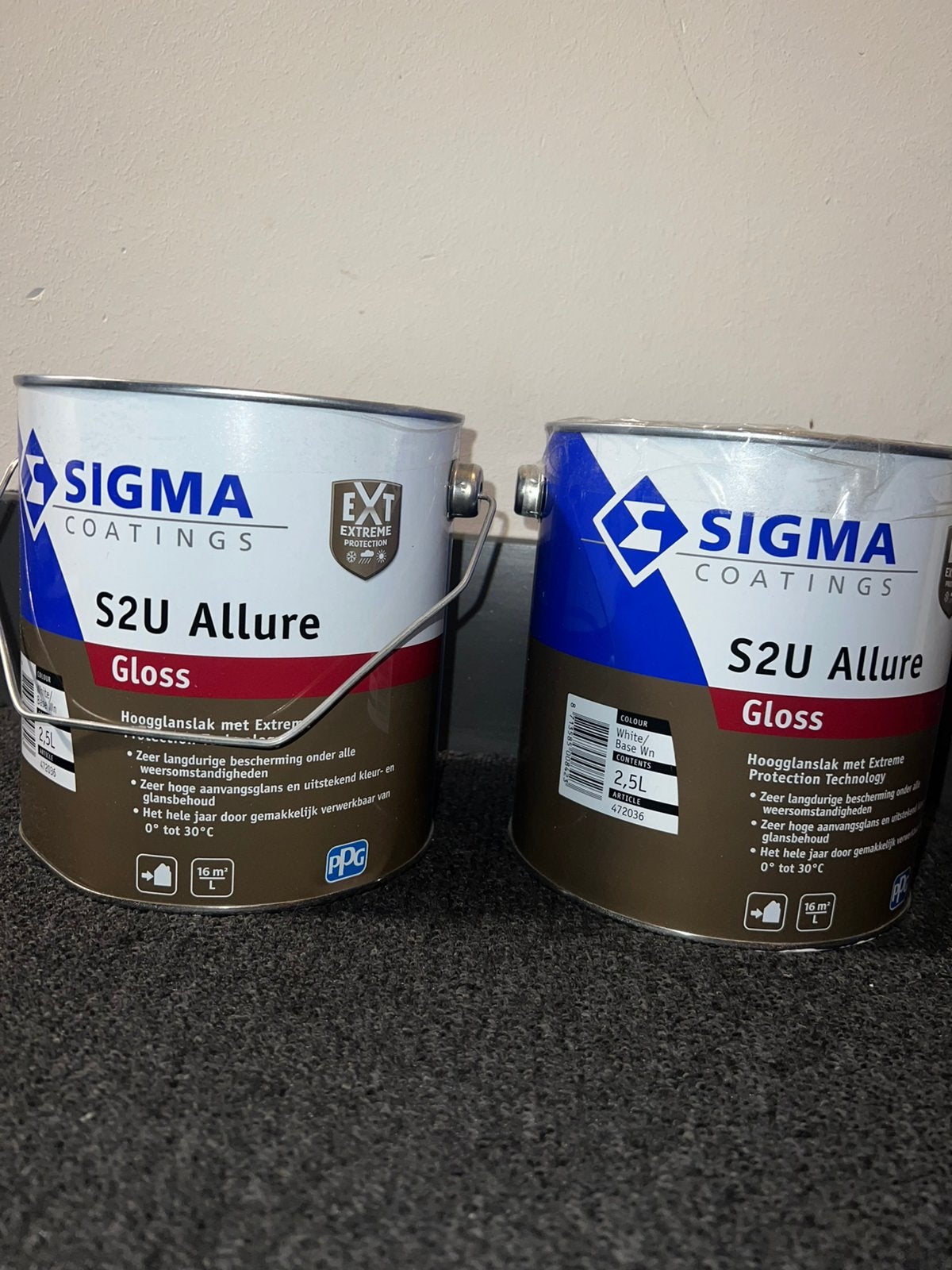 Sigma allure gloss 2,5L ral 7016 7021 9005, Ophalen of Verzenden, Zo goed als nieuw