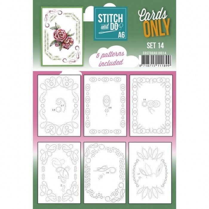 Stitch and Do A6 Cards only 14 en 6 verschillende oplegkaart, Blanco kaart of Basiskaart, ., Nieuw, Ophalen of Verzenden