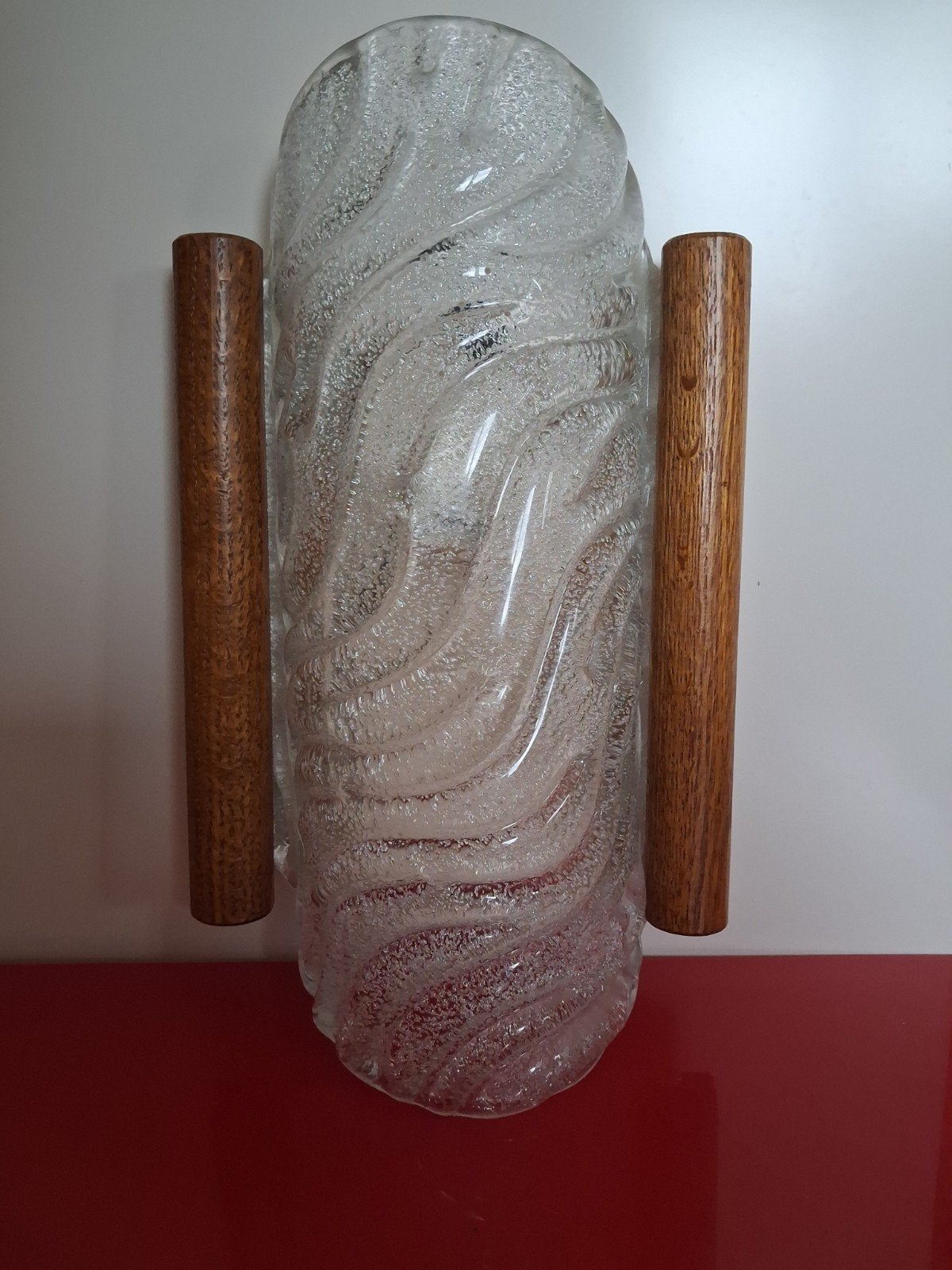 Vintage Design Wandlamp frosted ijsglas ,ice glass 70er, Ophalen of Verzenden, Huis en Inrichting