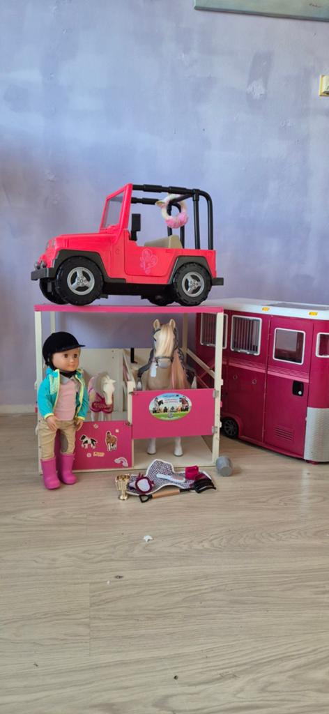 Our Generation Jeep, Paardentrailer en Paardenstal Set, Ophalen