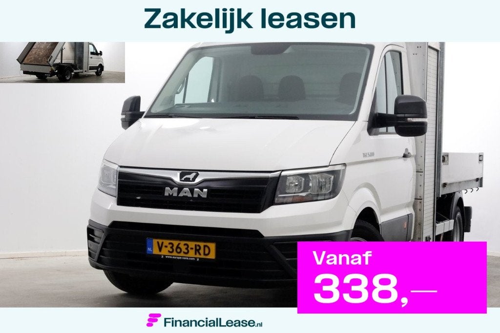 MAN TGE 5.180 2.0 177pk E6 L2H1 Kipper Dubbel Lucht Trekhaak, Achterwielaandrijving, Gebruikt, Euro 6, 4 cilinders