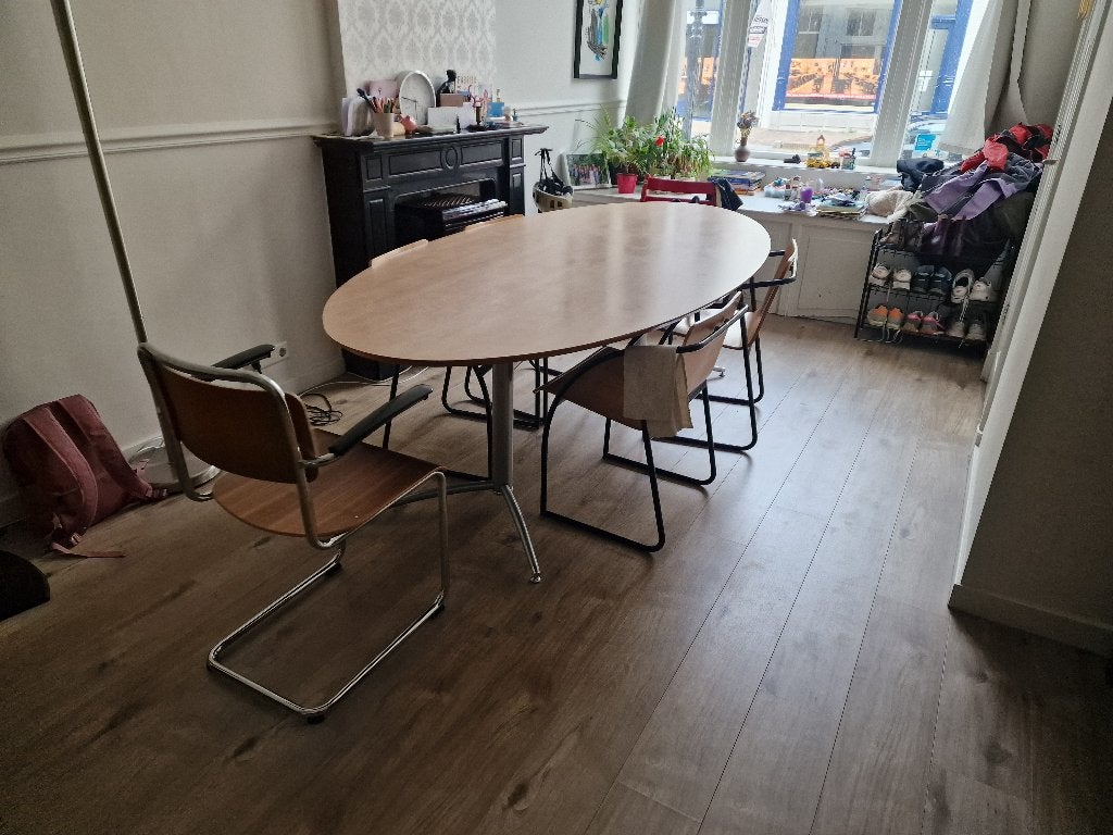 Design eettafel vergadertafel, Ophalen, Gebruikt, 100 tot 150 cm, 200 cm of meer