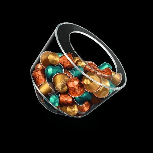 Nespresso bonbonnière / cup houder, Overige typen, Ophalen of Verzenden, Gebruikt, Glas