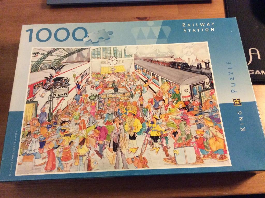 King puzzel 1000 stukjes Railway station., Ophalen of Verzenden, 500 t/m 1500 stukjes, Zo goed als nieuw, Legpuzzel