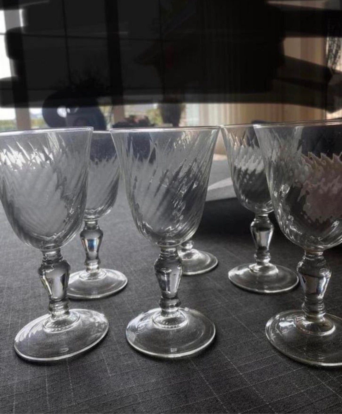 Luminarc antieke wijn glazen/frans water glas rosaline swirl, Ophalen