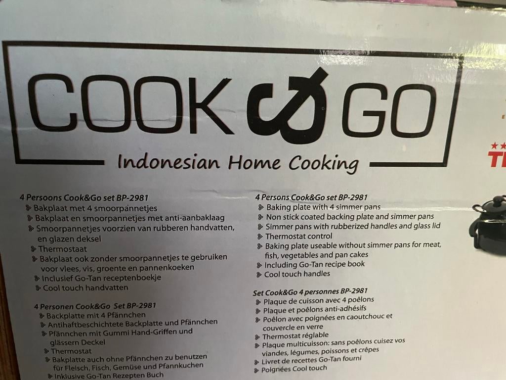 Cook & Go BP-2981 Bakplaat met 4 Smoorpanntjes, Overige typen, Ophalen of Verzenden, Zo goed als nieuw, Overige merken