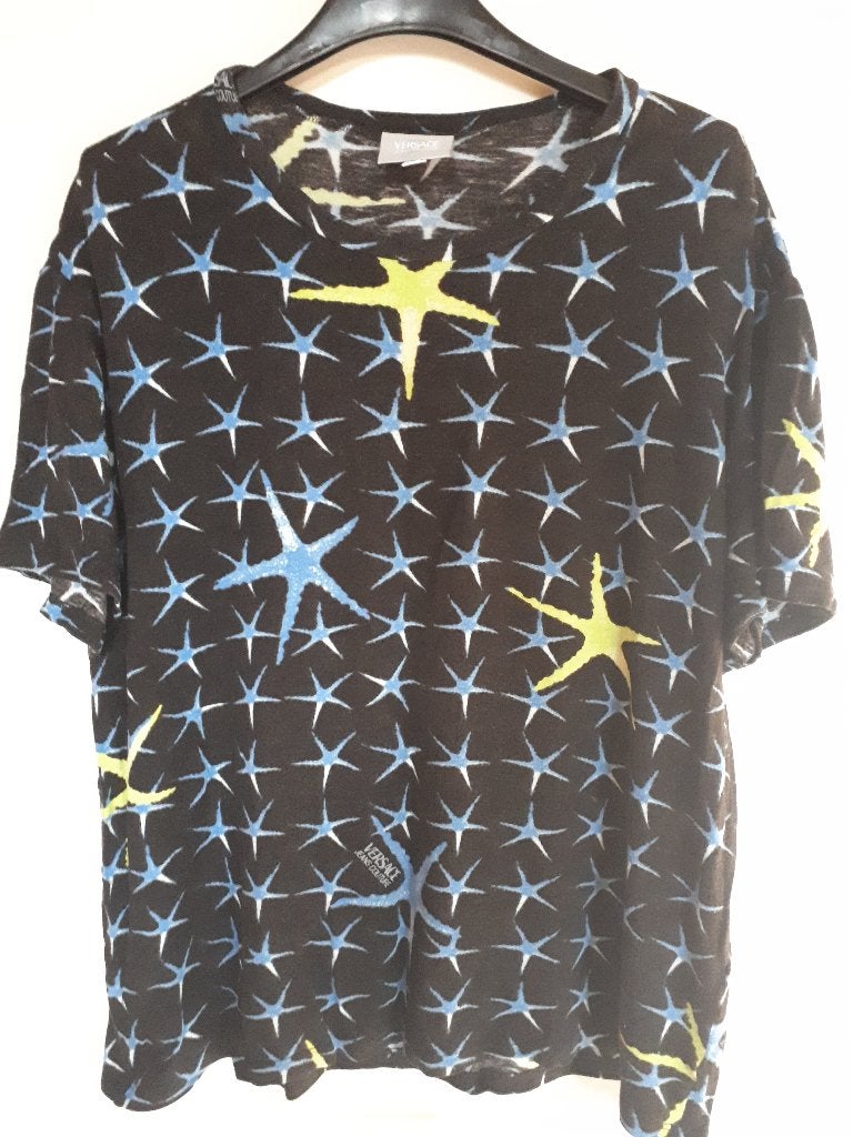 zwart shirt, Versace, maat xl, Verzenden, Zwart, Maat 46/48 (XL) of groter, Zo goed als nieuw