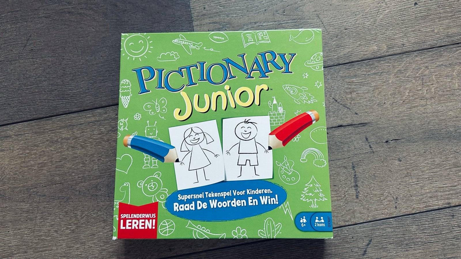 Pictionary Junior Bordspel - Tekenspel voor Kinderen, Drie of vier spelers, Ophalen of Verzenden, Zo goed als nieuw