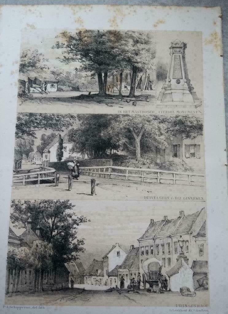 127 / Ginneken/ Breda/ Mastenbosch  Litho 1876, Ophalen of Verzenden