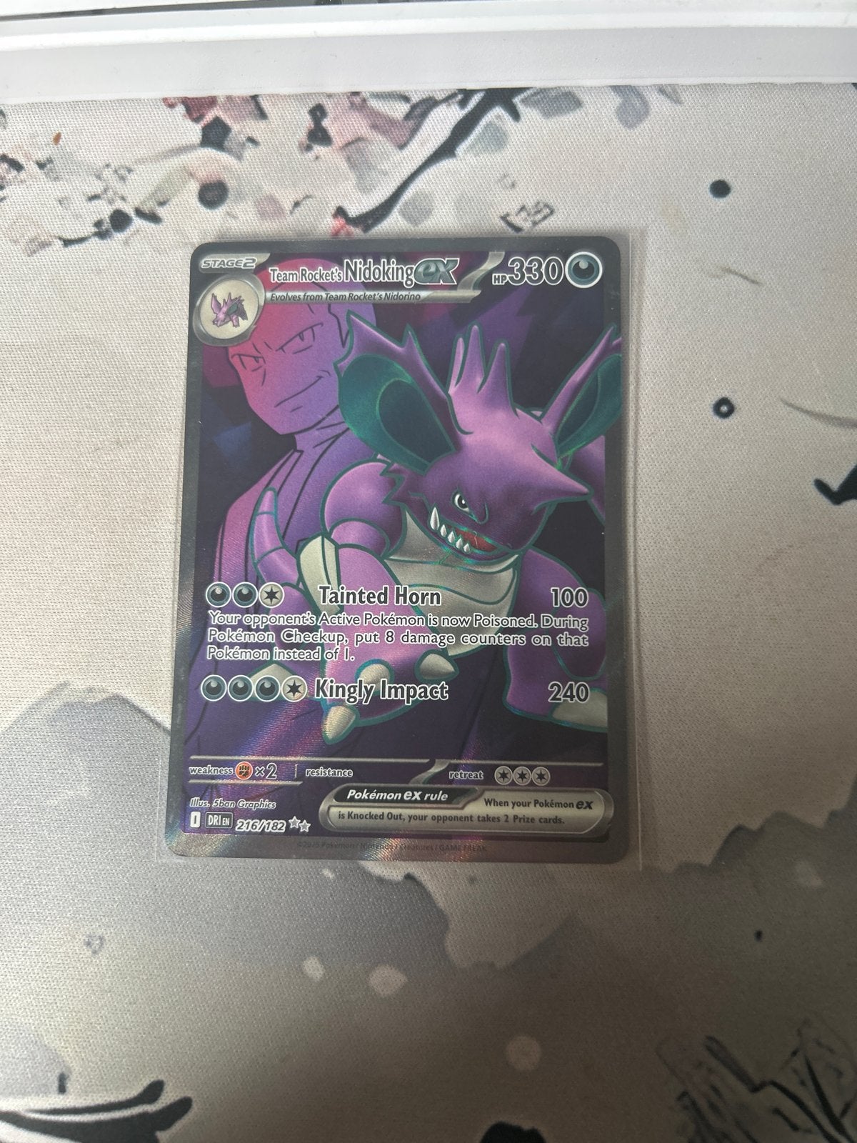 Team Rocket's Nidoking ex 216, Ophalen of Verzenden, Zo goed als nieuw, Losse kaart, Foil