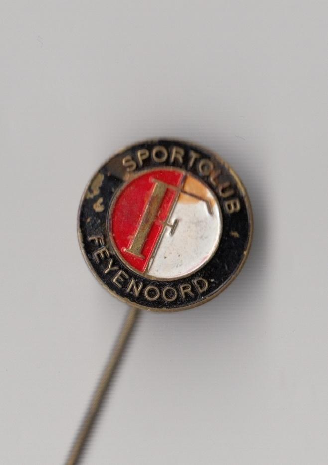 Voetbal Feyenoord Rotterdam logo speldje, Gebruikt, Niet vindbaar, Niet vindbaar, Speldje of Pin