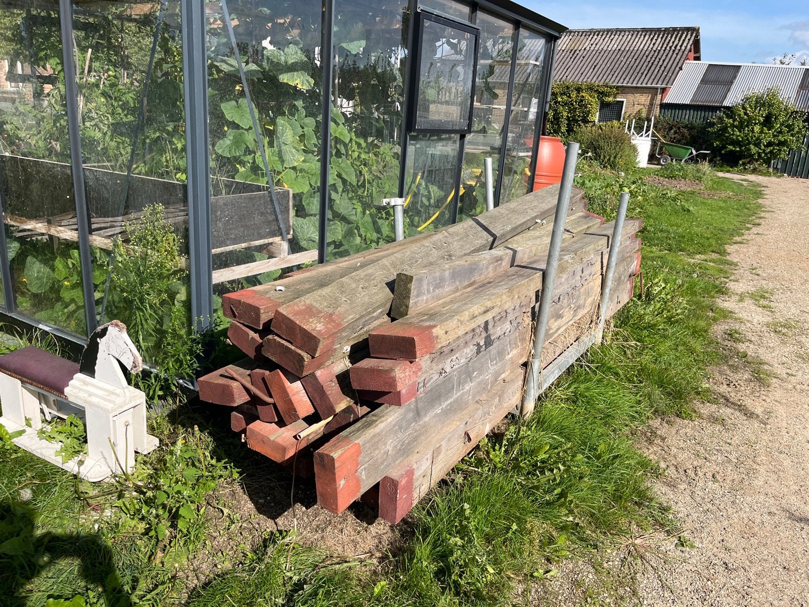 Gording vuren 75x175mm, 330cm lang - 25 stuks, Gebruikt, Ophalen of Verzenden, Balk, Vuren