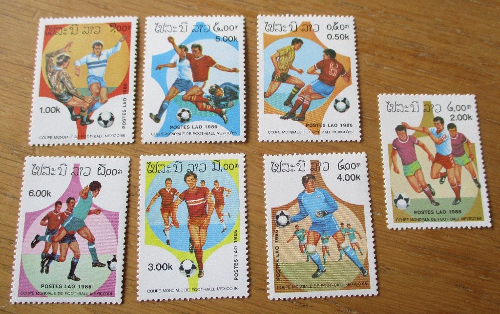 Laos, serie WK voetbal 1986, Verzenden, Postfris, Sport