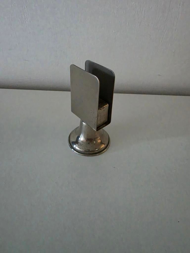 Vintage metalen luciferdooshouder, Ophalen of Verzenden