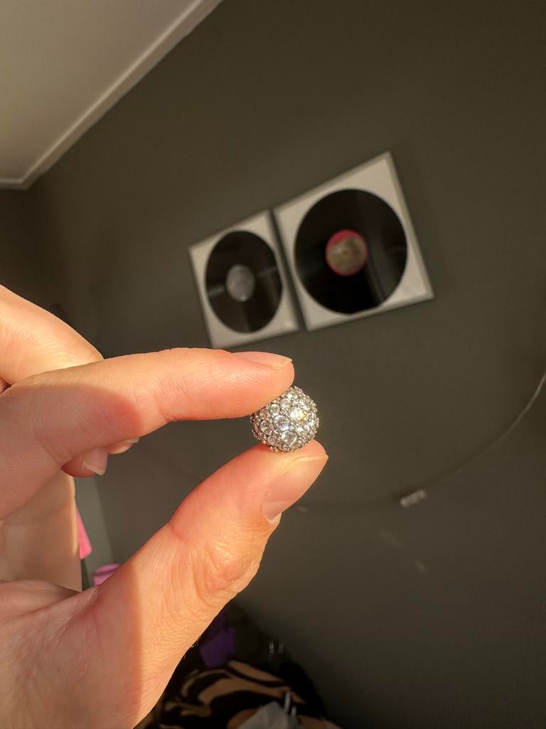 Pandora Sparkling Pavé Ronde Bedel, Pandora, Ophalen of Verzenden, Zo goed als nieuw, 1 bedel