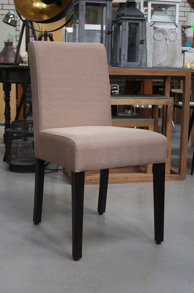 3 eetkamerstoelen keukenstoelen stof zandkleur beige naturel, Huis en Inrichting, Stoelen, Ophalen, Zo goed als nieuw, Stof, Drie