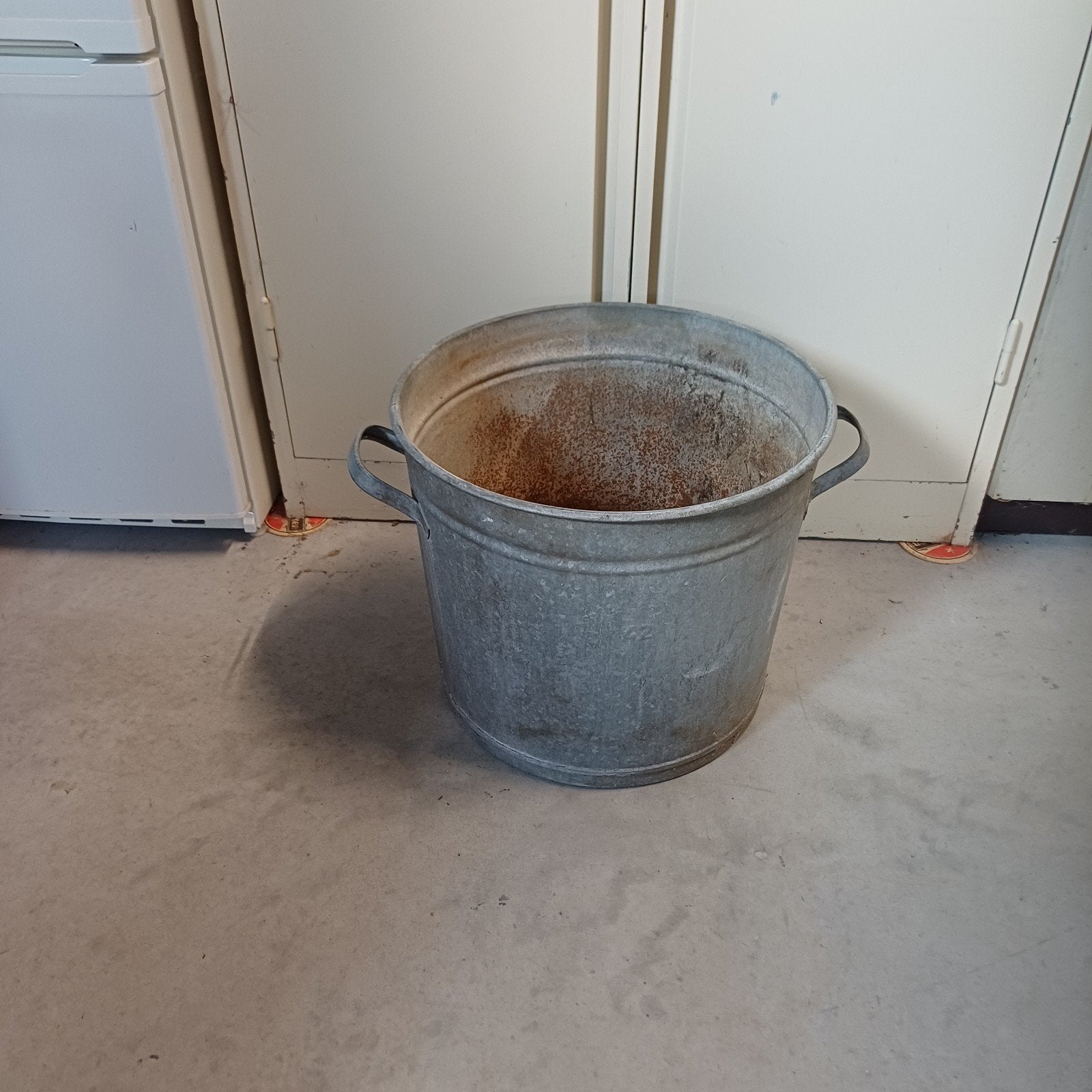 vintage industriële zinken bak ( nr 42. ) hout bak, Antiek en Kunst, Ophalen