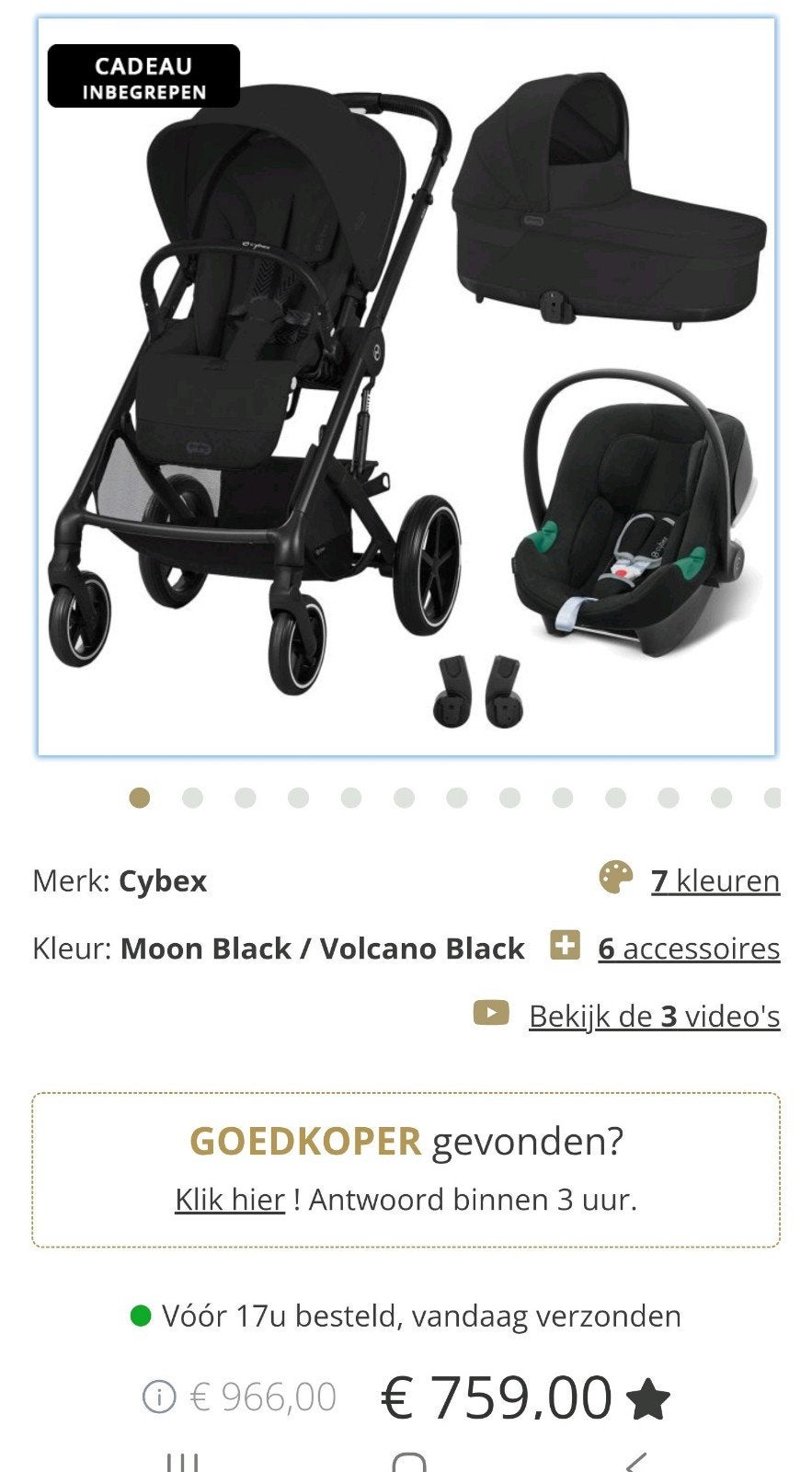Cybex Balios S 3-in-1 Kinderwagen met Reiswieg en Autostoel, Zo goed als nieuw, Combiwagen, Luchtbanden, Ophalen