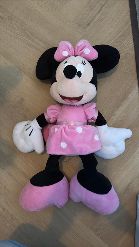 Grote Minnie Mouse Knuffel - Roze Jurk, Disney, Overige typen, Ophalen of Verzenden, Zo goed als nieuw