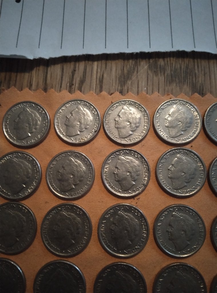 Wilhelmina dubbeltjes 1948, Postzegels en Munten, Munten | Nederland, Setje, Zilver, Ophalen of Verzenden, 10 cent