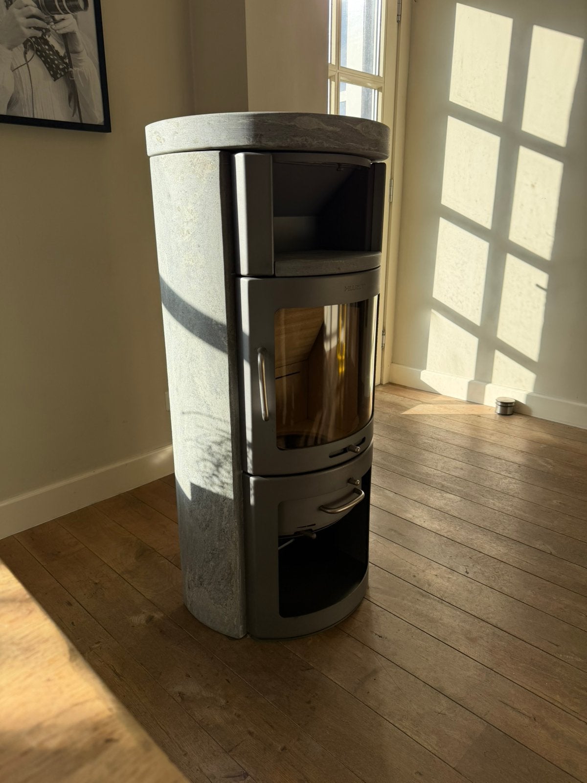 Hwam Beethoven H 4.5kW Speksteenkachel Houtkachel Vrijstaand, Huis en Inrichting, Houtkachel, Ophalen of Verzenden, Zo goed als nieuw