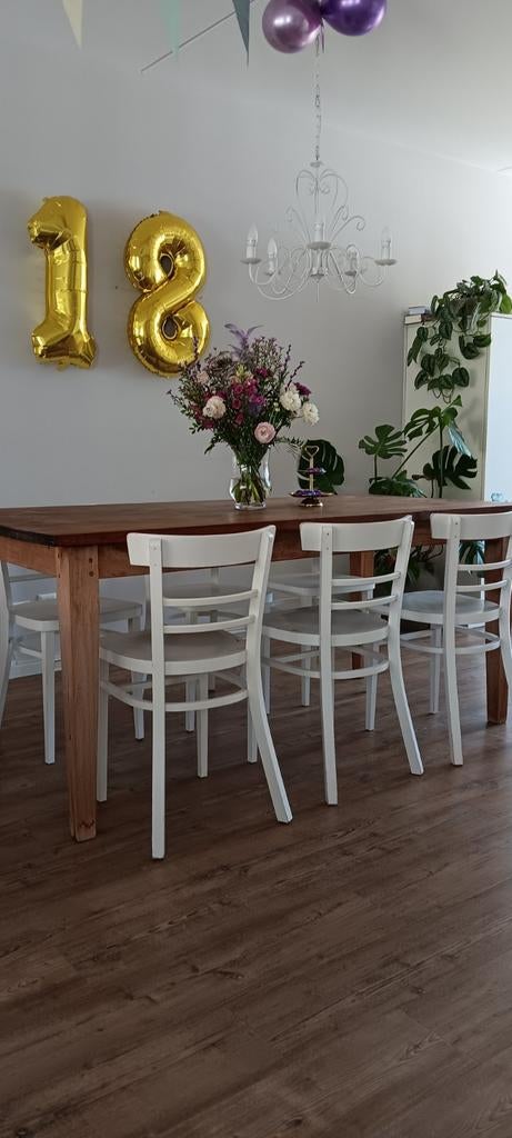 4  eetkamerstoelen //keukenstoelen van Dille & Kamille., Huis en Inrichting, Stoelen, Ophalen, Gebruikt, Wit, Klassiek, landelijk