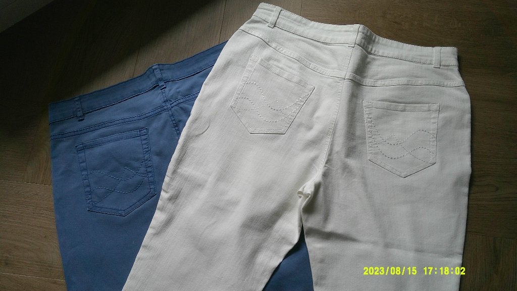 2x My best jeans broeken, maat 46, past als 44., Kleding | Dames, My best jeans, Wit, Ophalen of Verzenden, Zo goed als nieuw