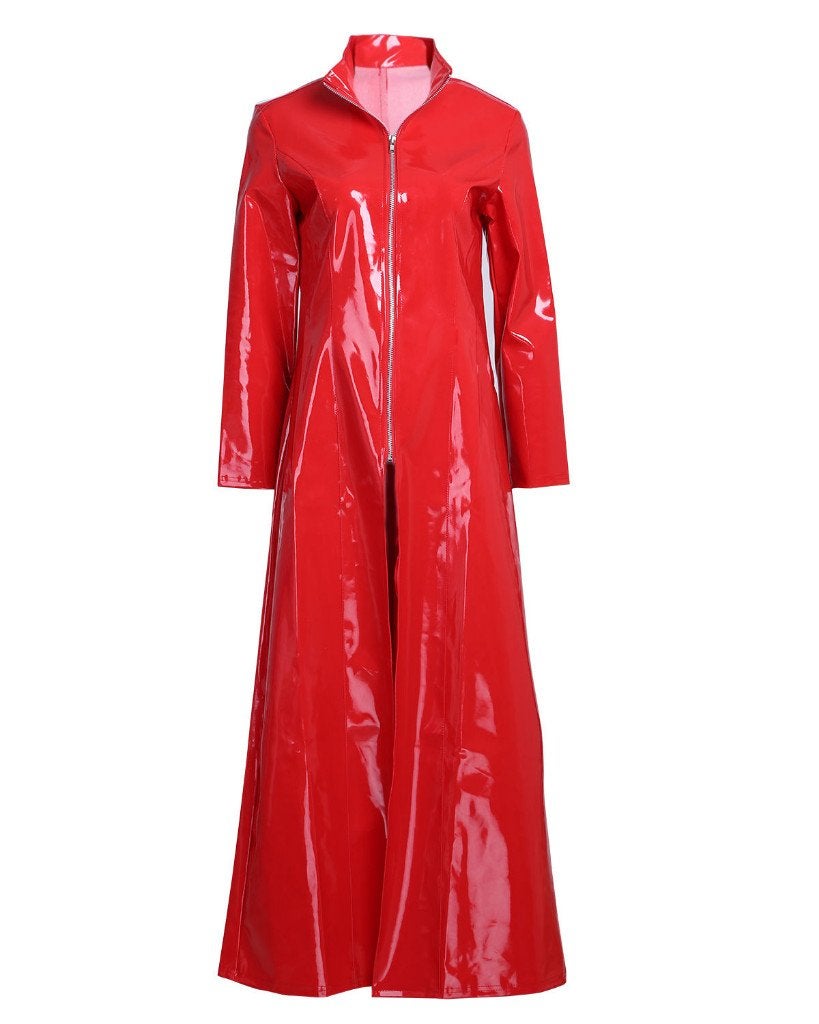 Rode leerlook jas (leren pvc latex glimmende), Maat 38/40 (M), Verzenden, Nieuw, Overige thema's